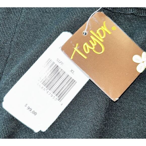 NWT Taylor Knit Faux Wrap Hunter Green Dress Women's XL - Picture 5 of 7